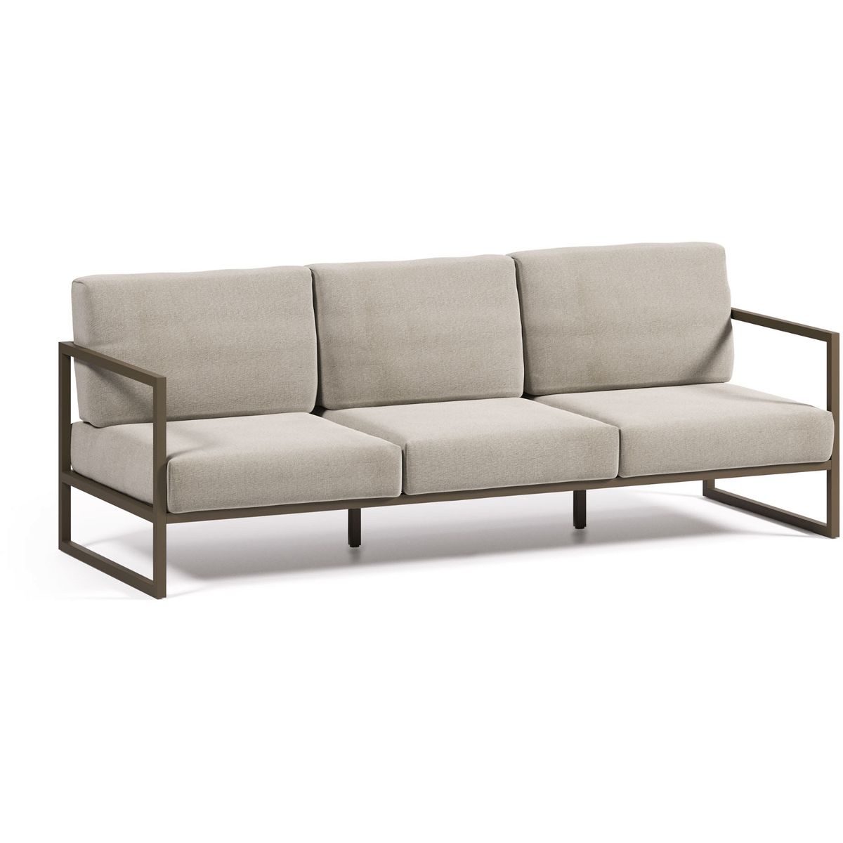 Comova, Udendørs 3-personers sofa, grå, H85x225x85 cm, aluminium