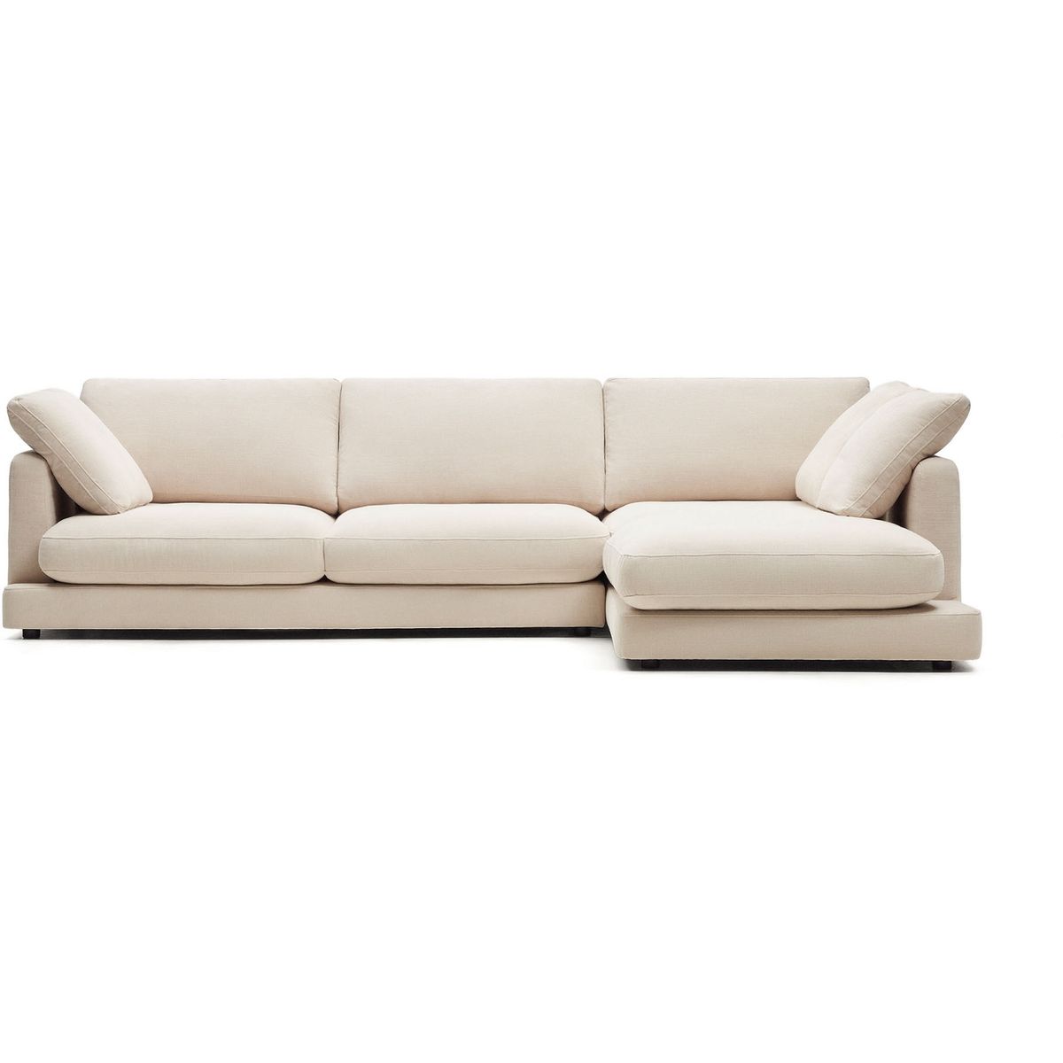 Gala, Chaiselong sofa, Højrevendt, beige, H87x300x193 cm, stof