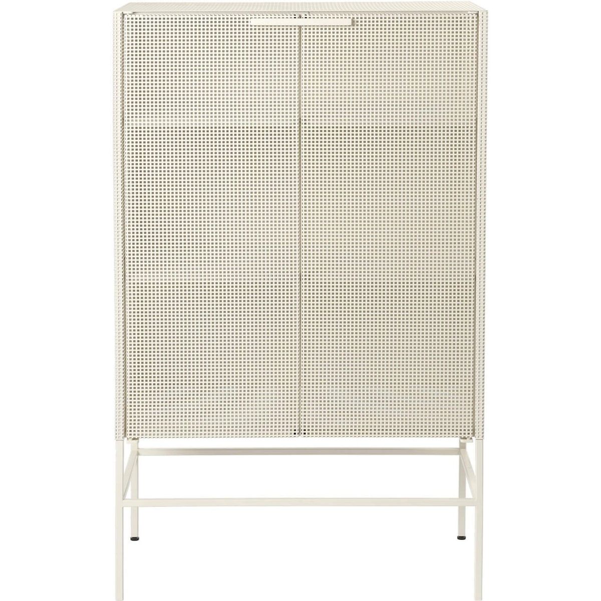 Grid, Højskab, beige, H131x54x76 cm, stål