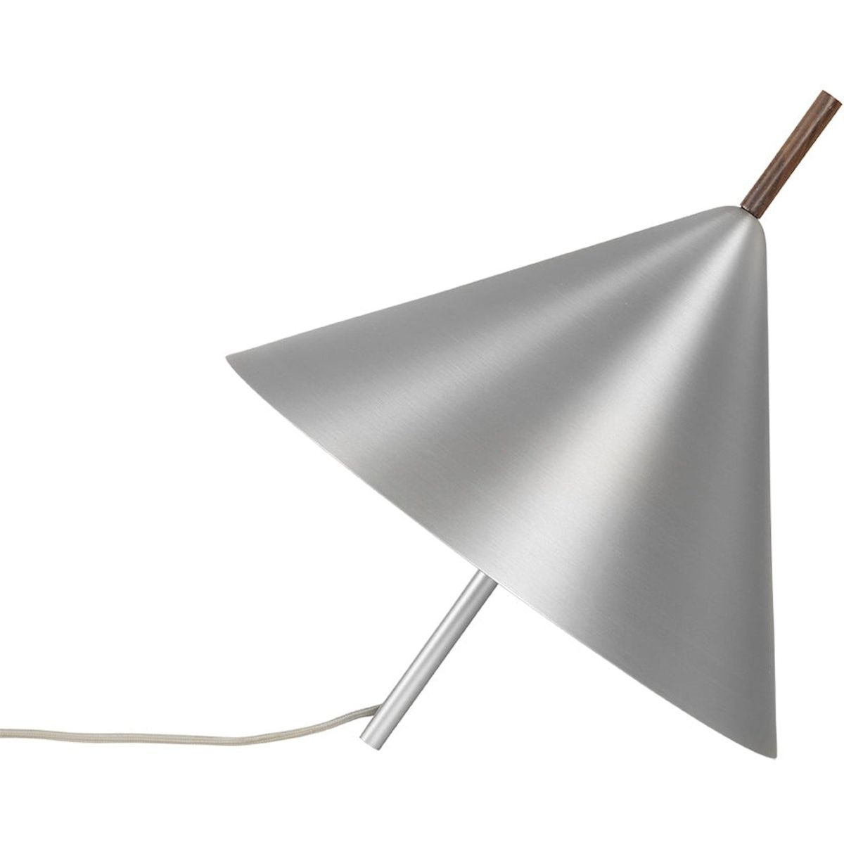 Cone, Lampe, sølv, H40x40 cm, aluminium, valnød