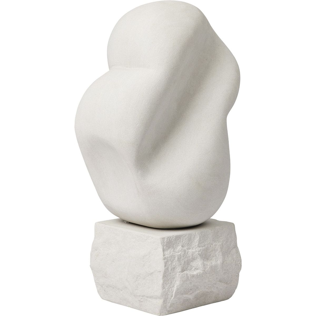 Contour Sculpture, Skulptur, lysegrå, H32x32x32 cm, sandsten