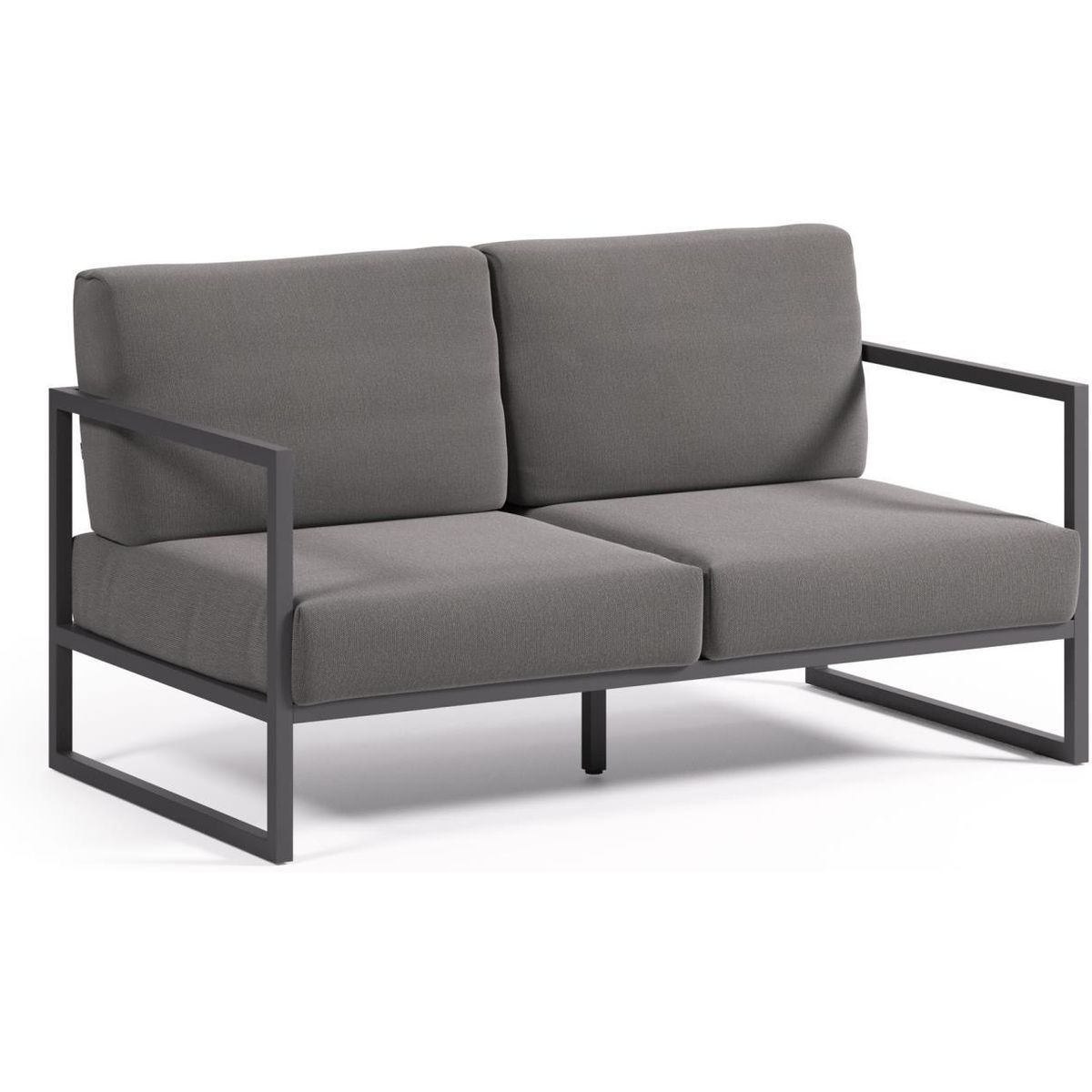 Comova, Udendørs 2-personers sofa, sort, H85x152x85 cm, aluminium