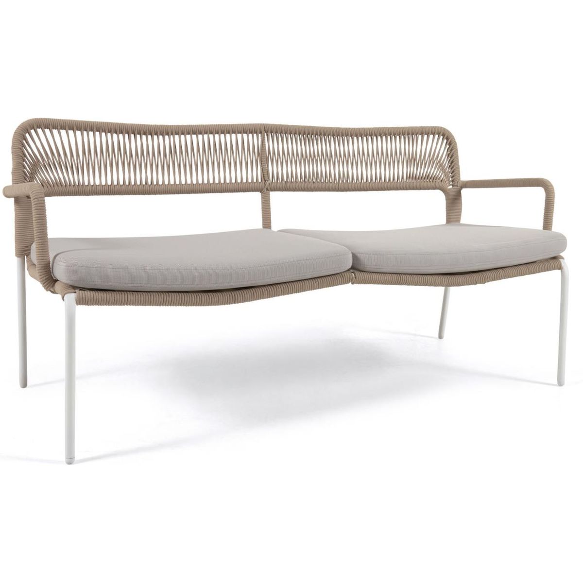 Cailin, Udendørs 2-personers sofa, beige, H74x150x66 cm, metal