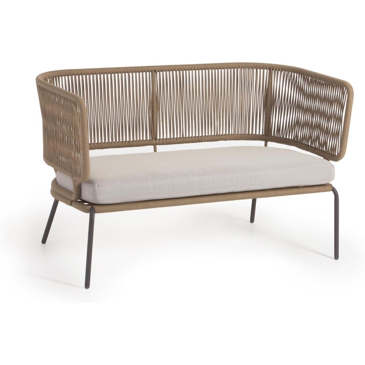 Nadin, Udendørs 2-personers sofa, beige, metal