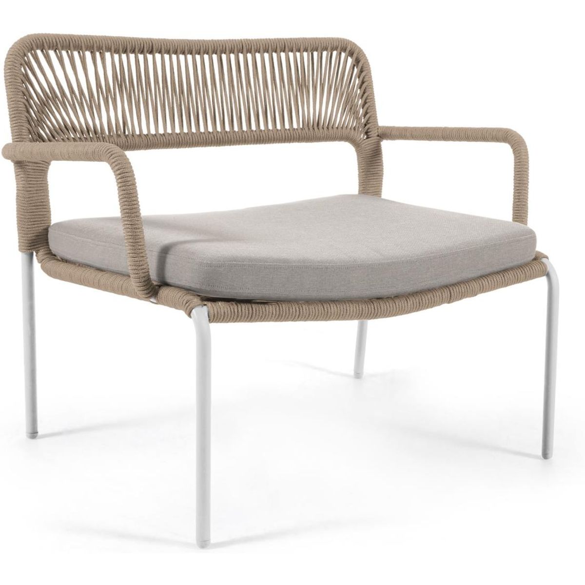 Cailin, Udendørs lænestol, beige, metal