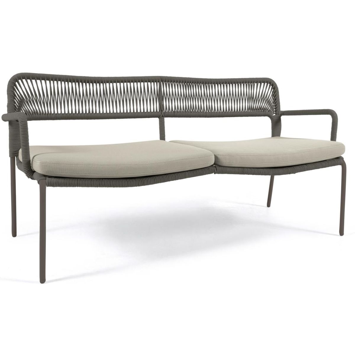 Cailin, Udendørs 2-personers sofa, grøn, H74x150x66 cm, metal