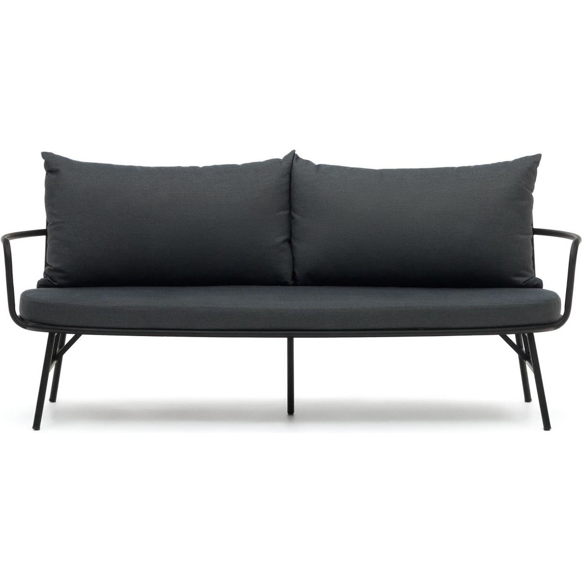 Bramant, 2-personers sofa, sort, H68x176x76 cm, metal