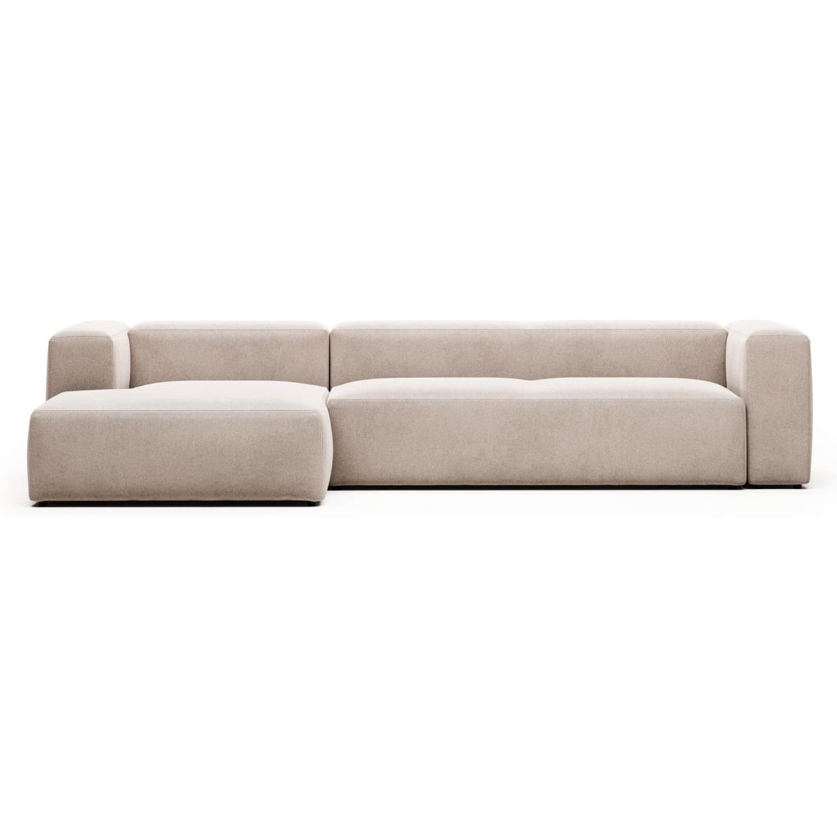 Blok, Chaiselong sofa, Venstrevendt, beige, H69x330x174 cm, stof