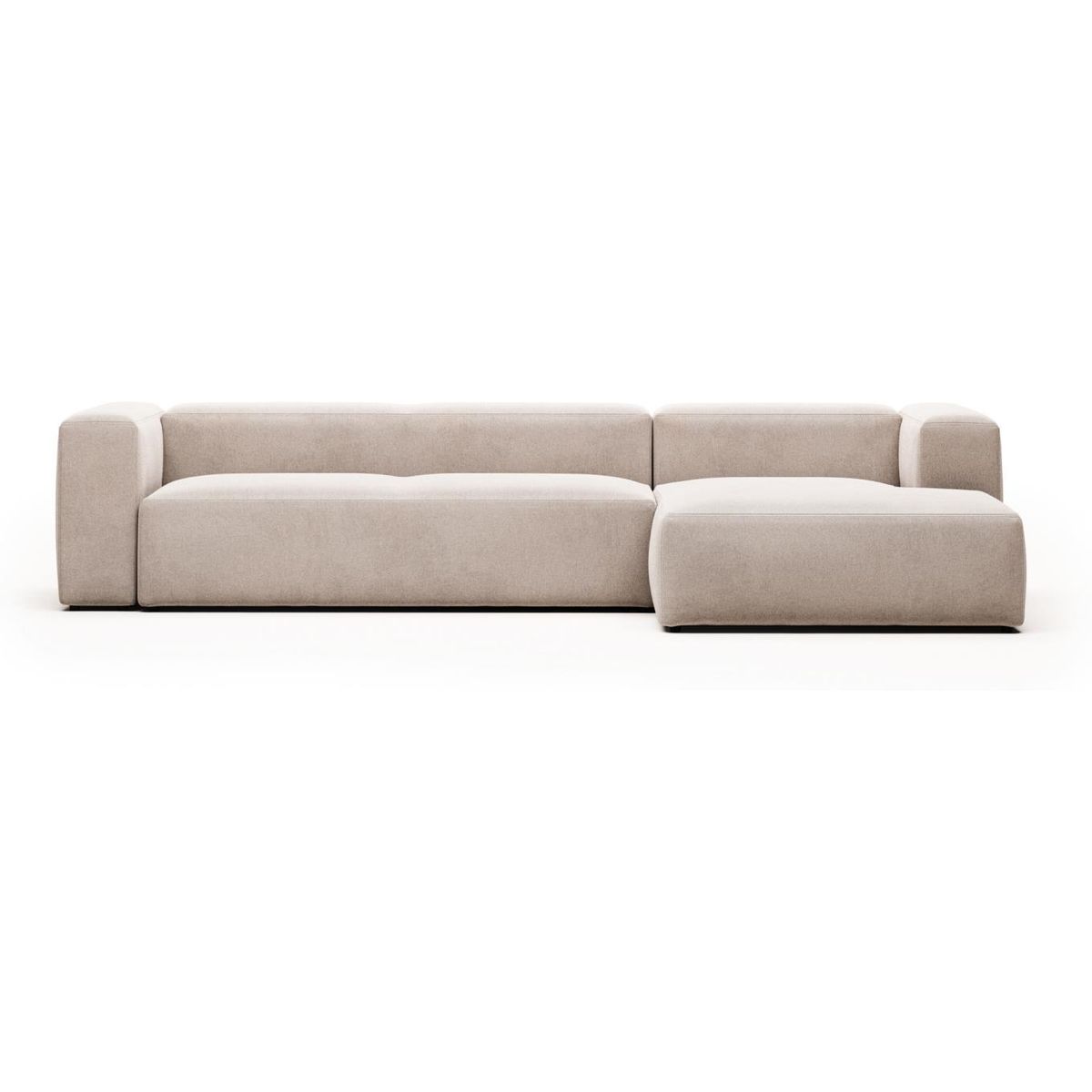 Blok, Chaiselong sofa, Højrevendt, beige, H69x330x174 cm, stof