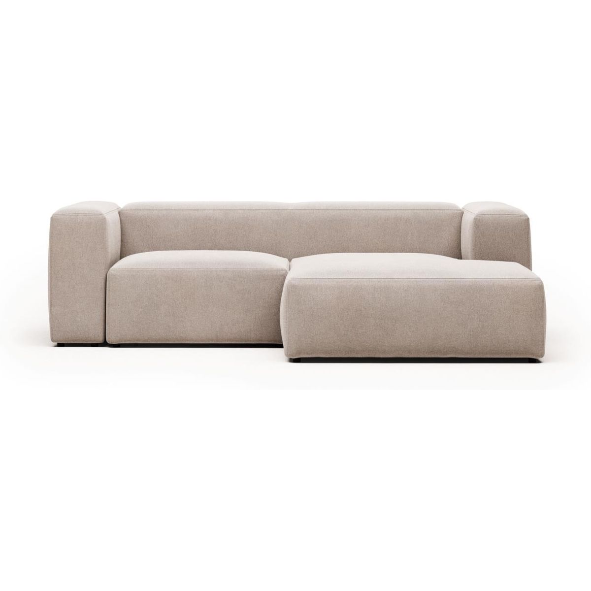 Blok, Chaiselong sofa, Højrevendt, beige, H69x240x174 cm, stof