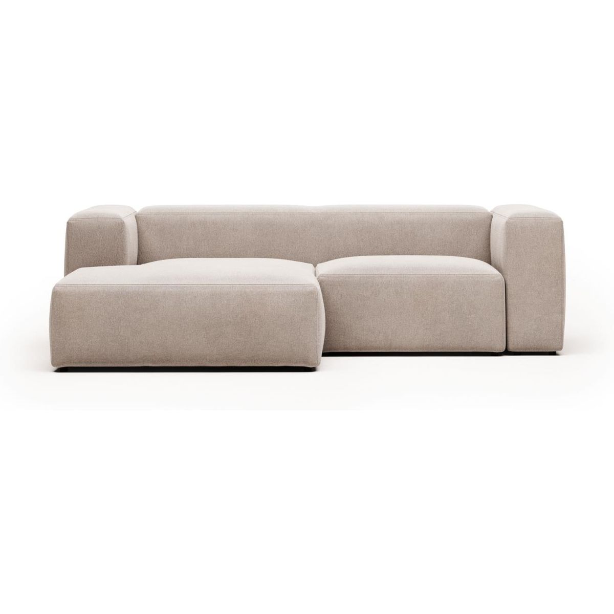 Blok, Chaiselong sofa, Venstrevendt, beige, H69x240x174 cm, stof