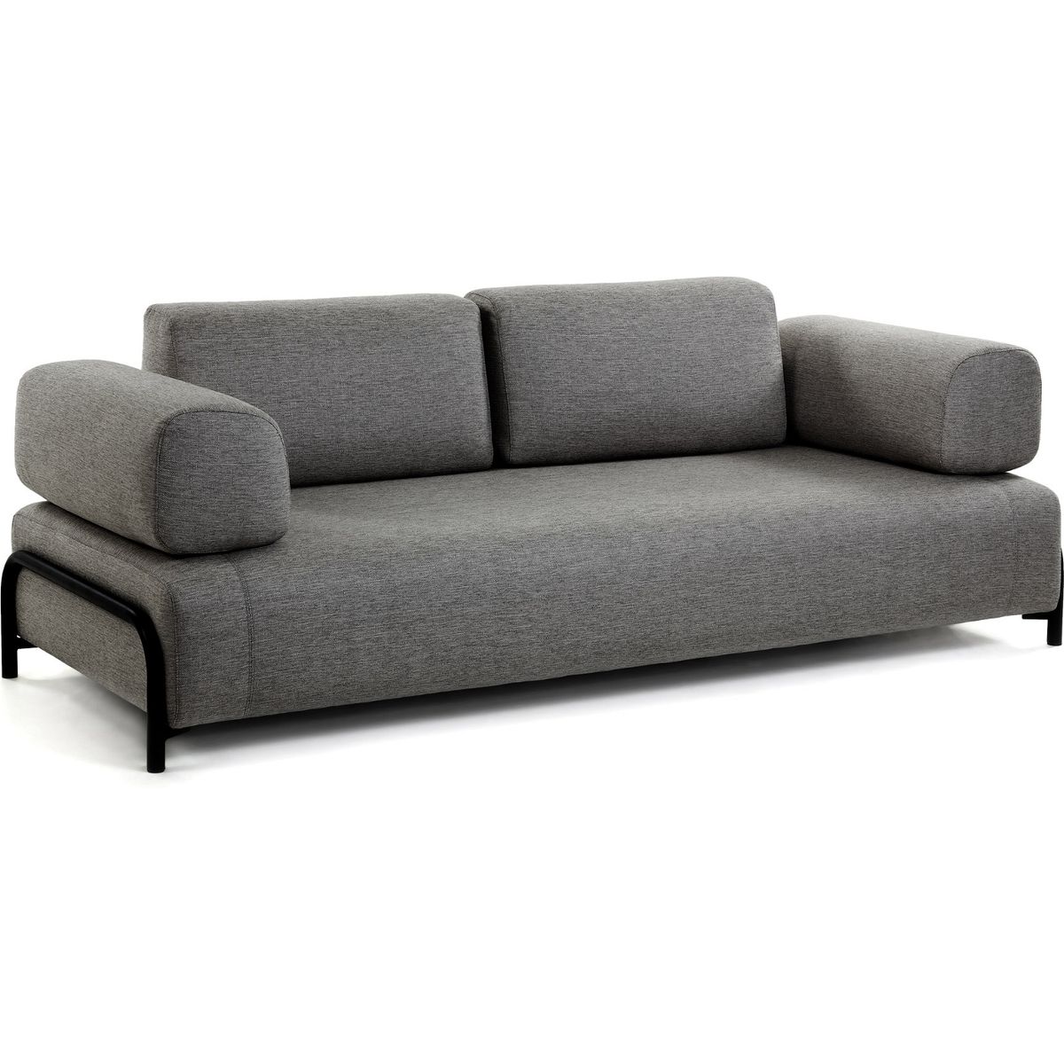 Compo, 3-personers sofa, sort, H82x232x98 cm, armlæn