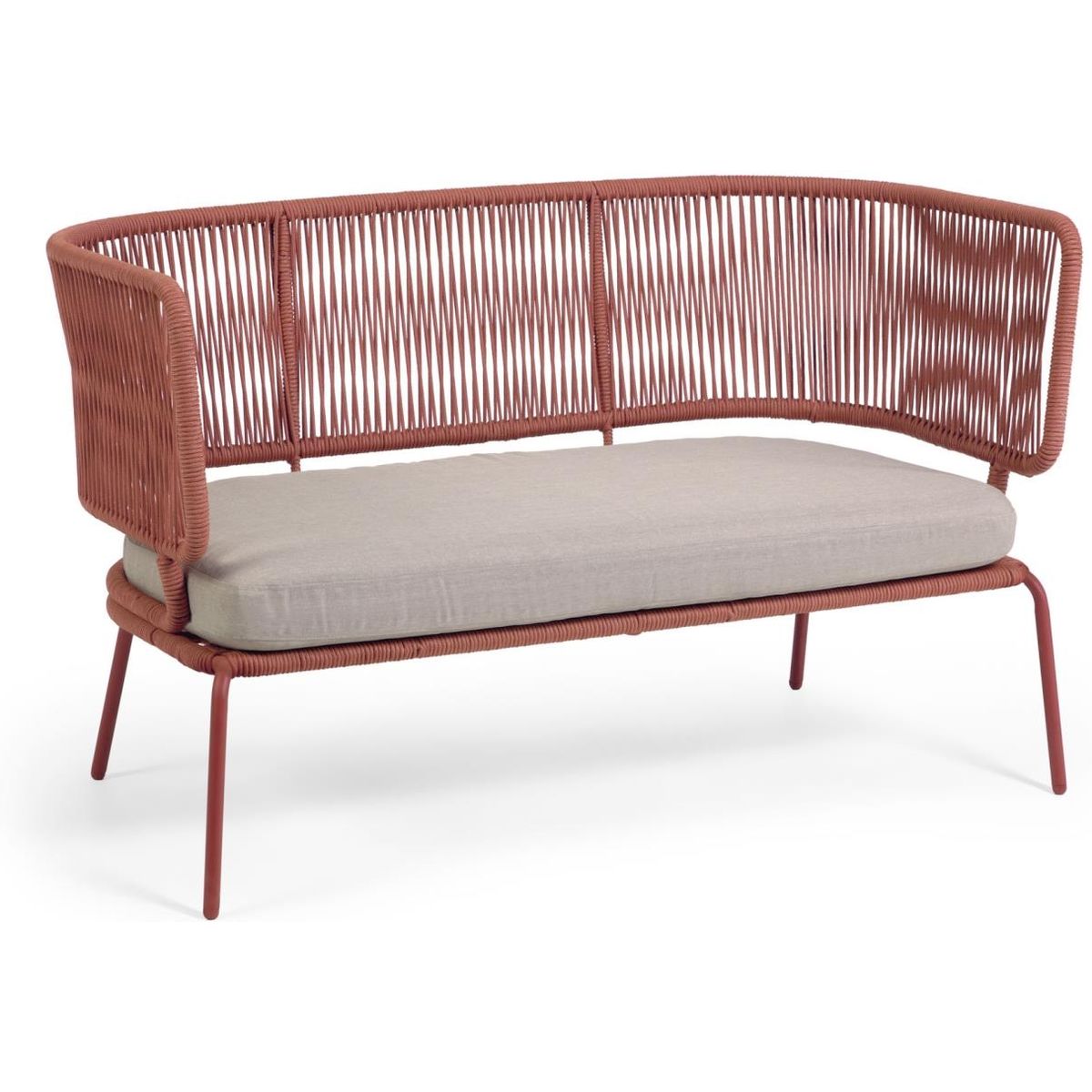 Nadin, Udendørs 2-personers sofa, lyserød, metal