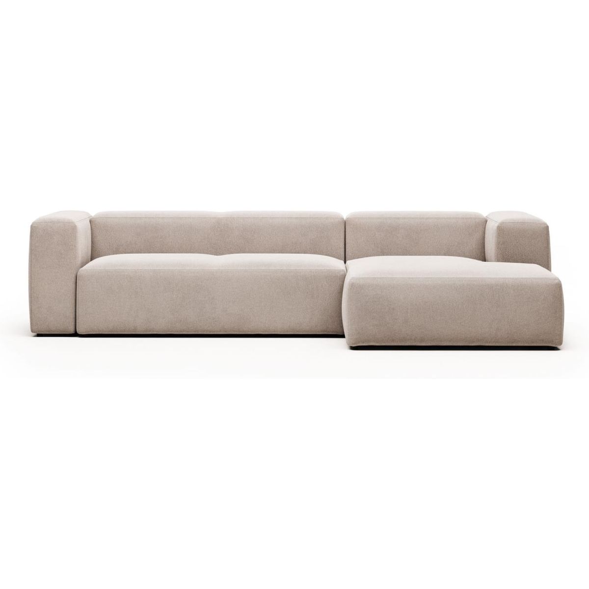 Blok, Chaiselong sofa, Højrevendt, beige, H69x300x174 cm, stof