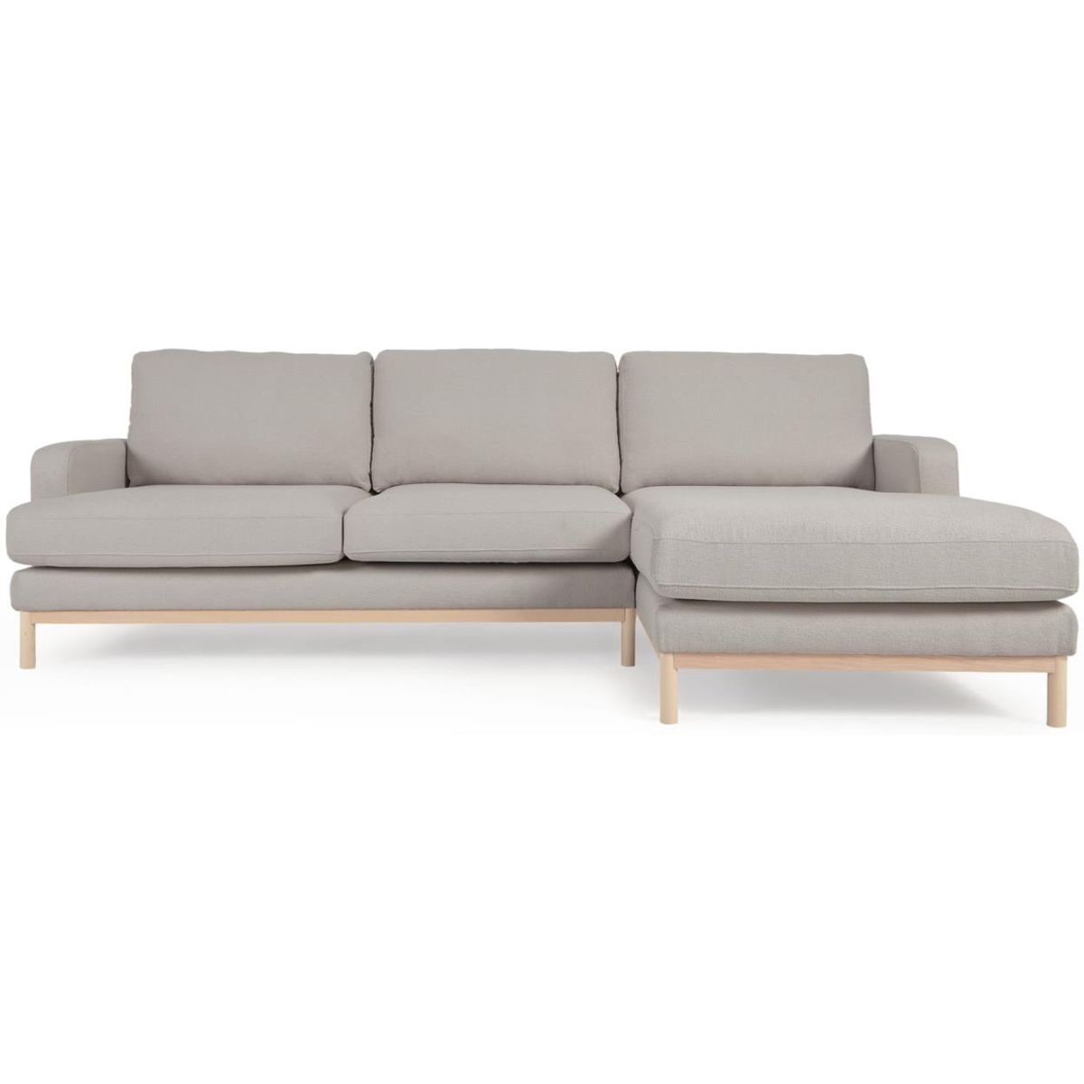 Mihaela, Chaiselong sofa, grå, H88x264x154 cm, højrevendt