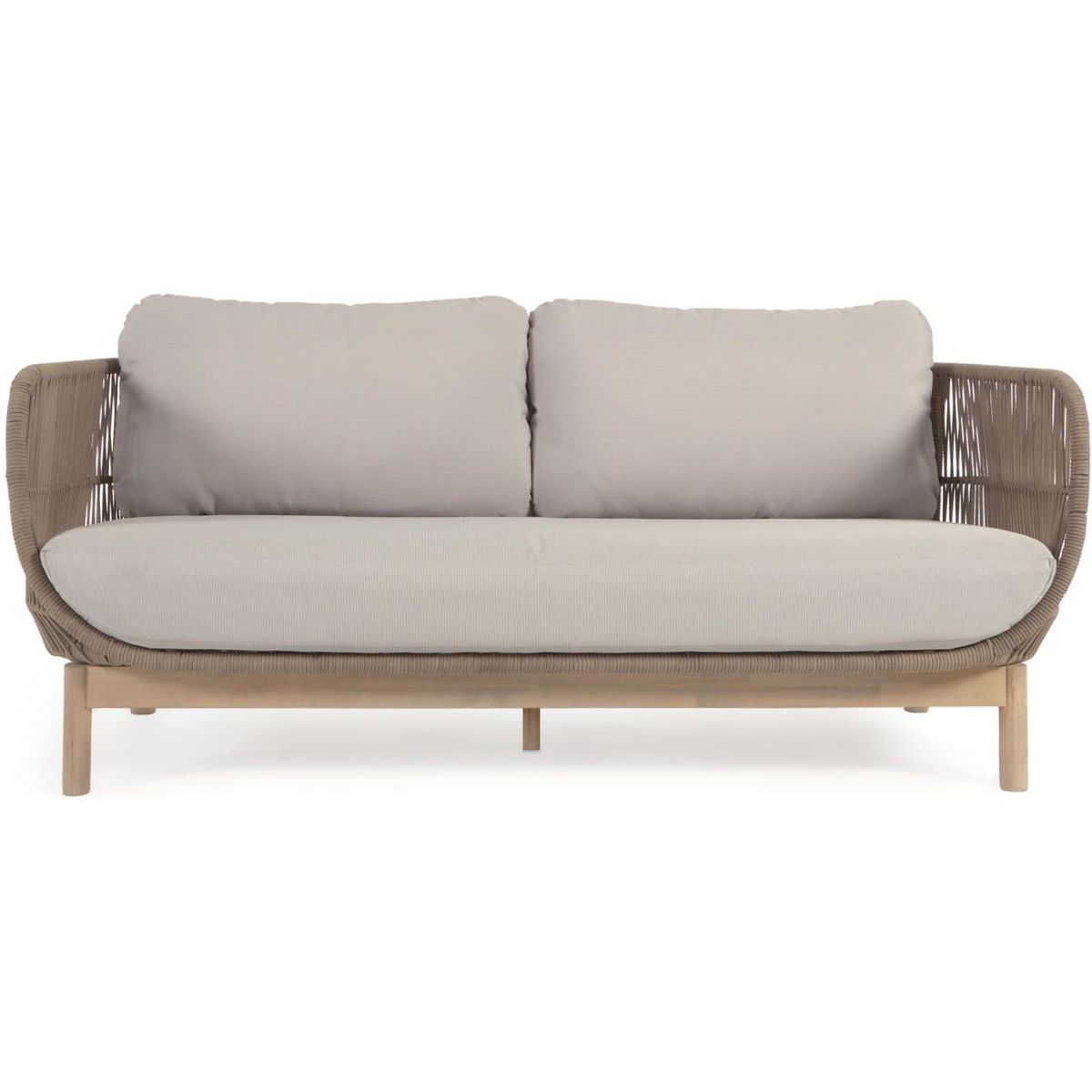 Catalina, Udendørs 3-personers sofa, beige, H78x170x80 cm, massiv træ