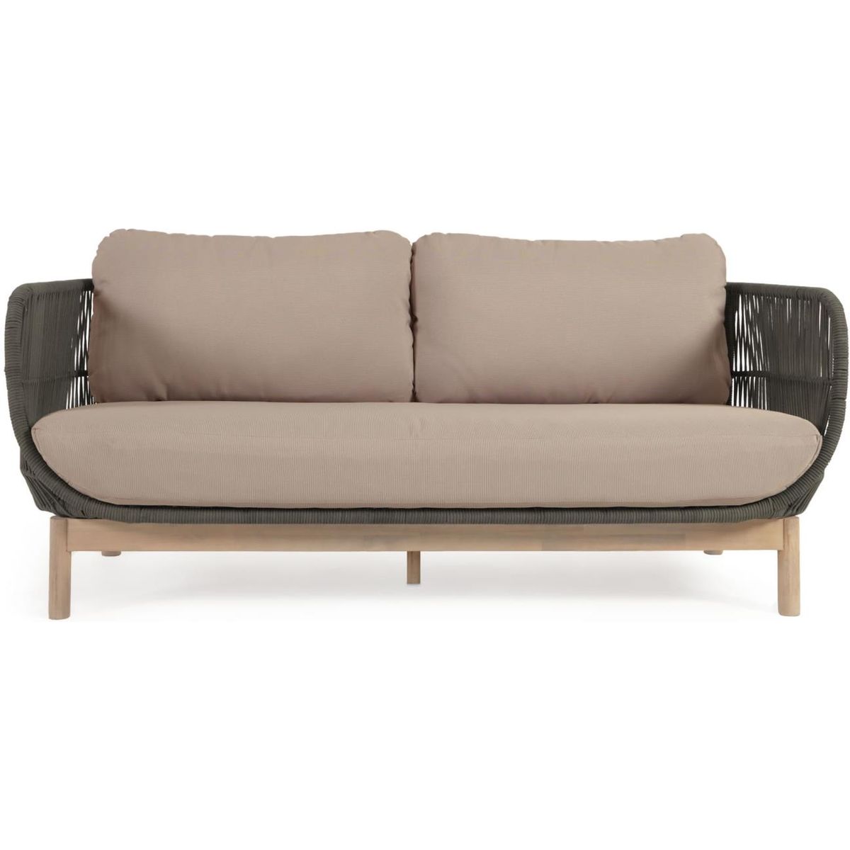 Catalina, Udendørs 3-personers sofa, grøn, H78x170x80 cm, massivt træ