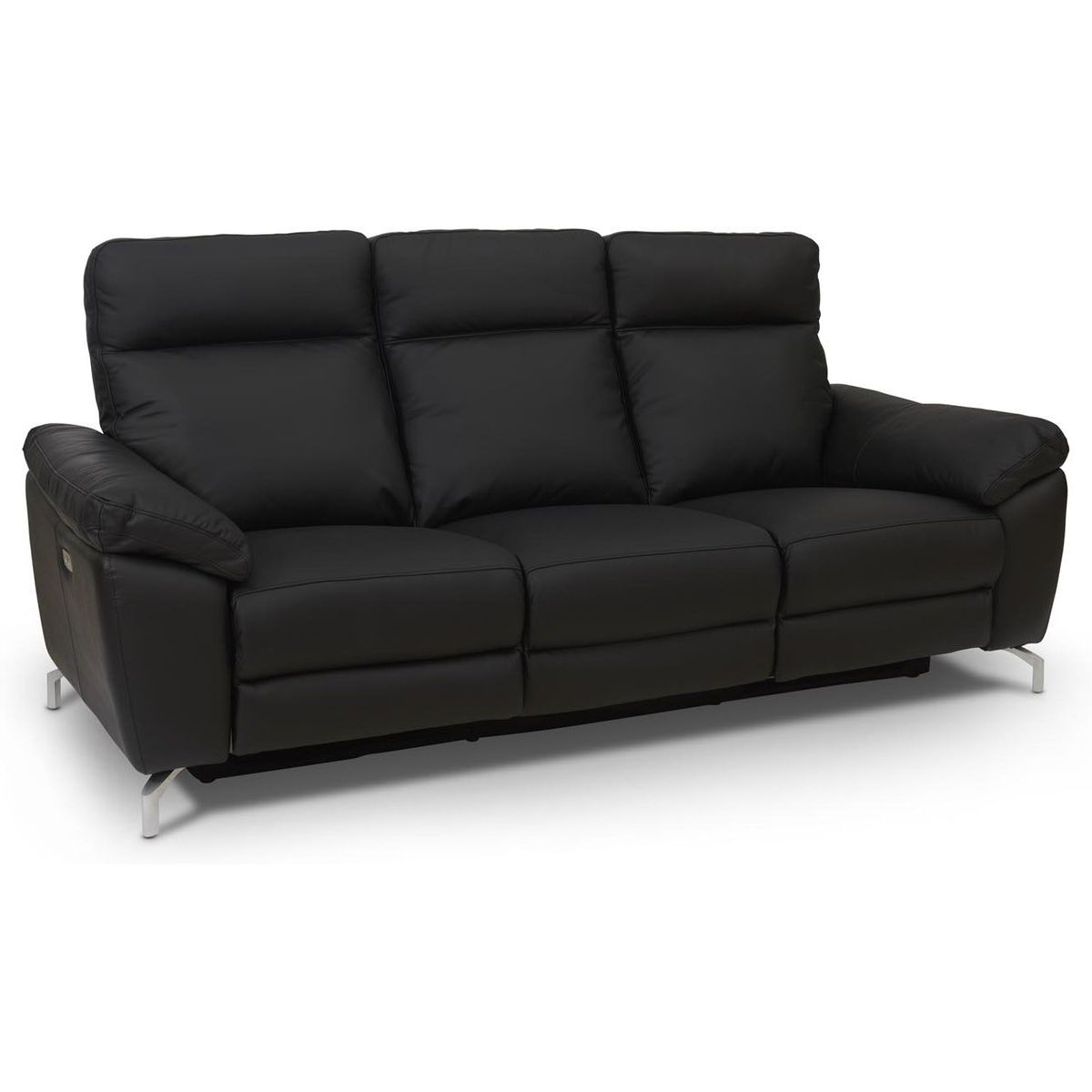 Edinburgh, 3-personers sofa, sort, H101x222x96 cm, læder