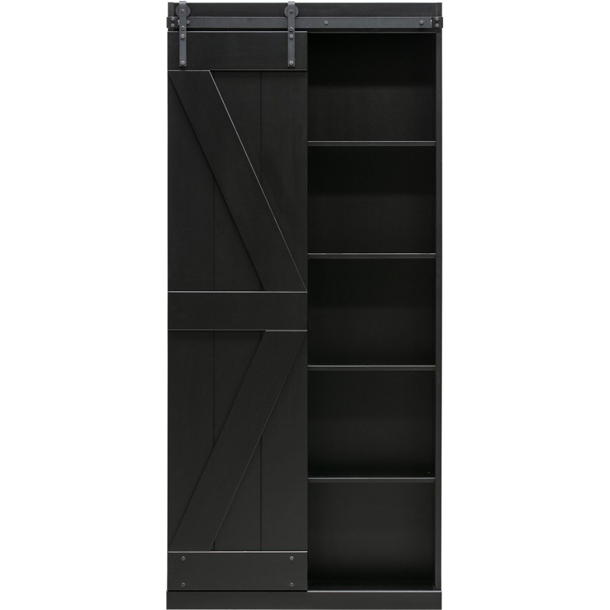 Harris, Highboard, sort, H221x39x100 cm, fyrretræ