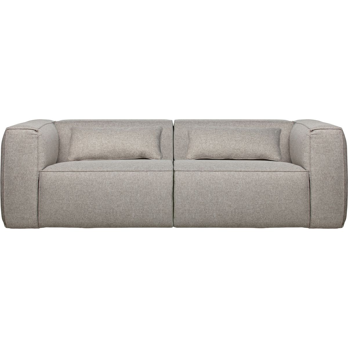 Bean, 3,5-personers sofa med stof og puder, lysegrå, H73x96x246 cm