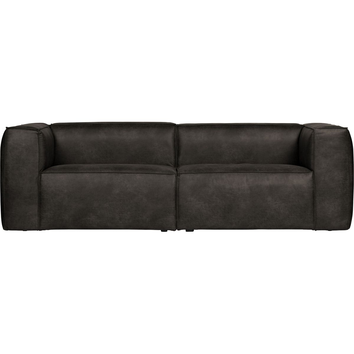 Bean, 3,5-personers sofa med læder, sort, H73x96x246 cm