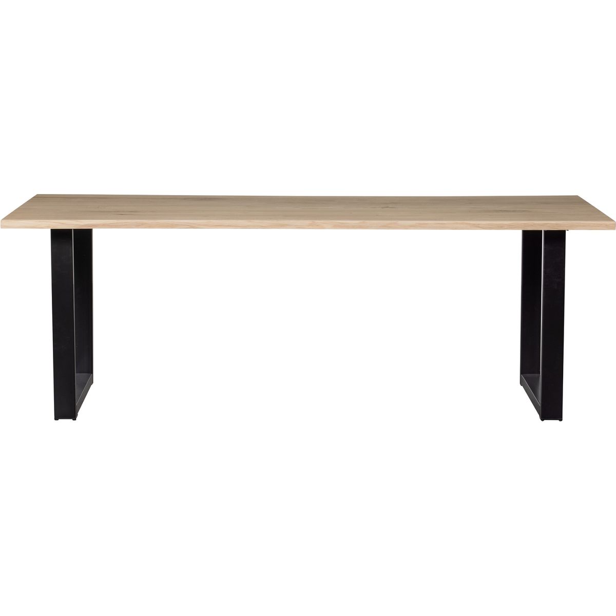 Tablo U, U-Leg, Plankebord, eg/metal, natur, 75x220x90 cm