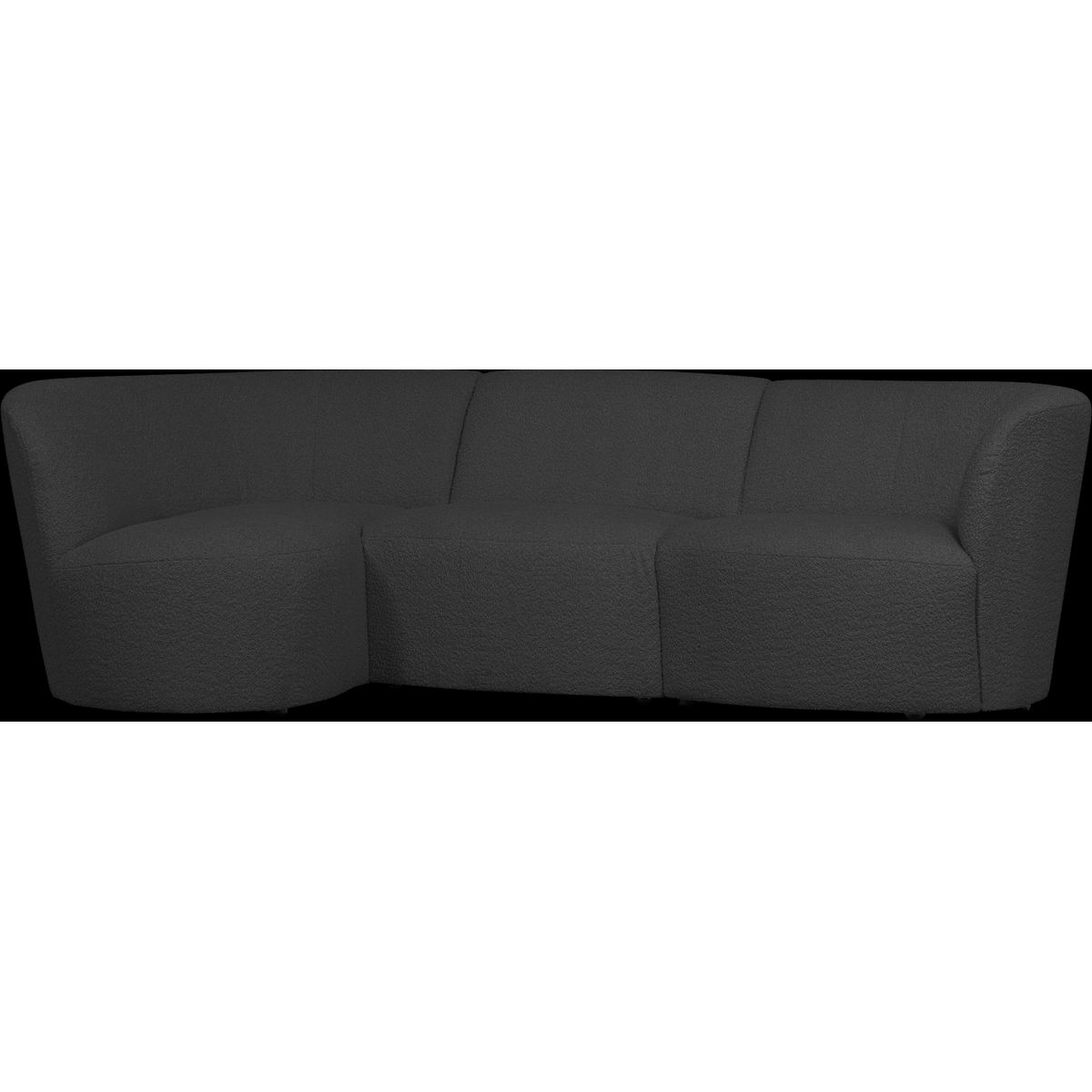 Coco, 3-personers sofa venstevendt, mørkegrå, H70x138x230 cm