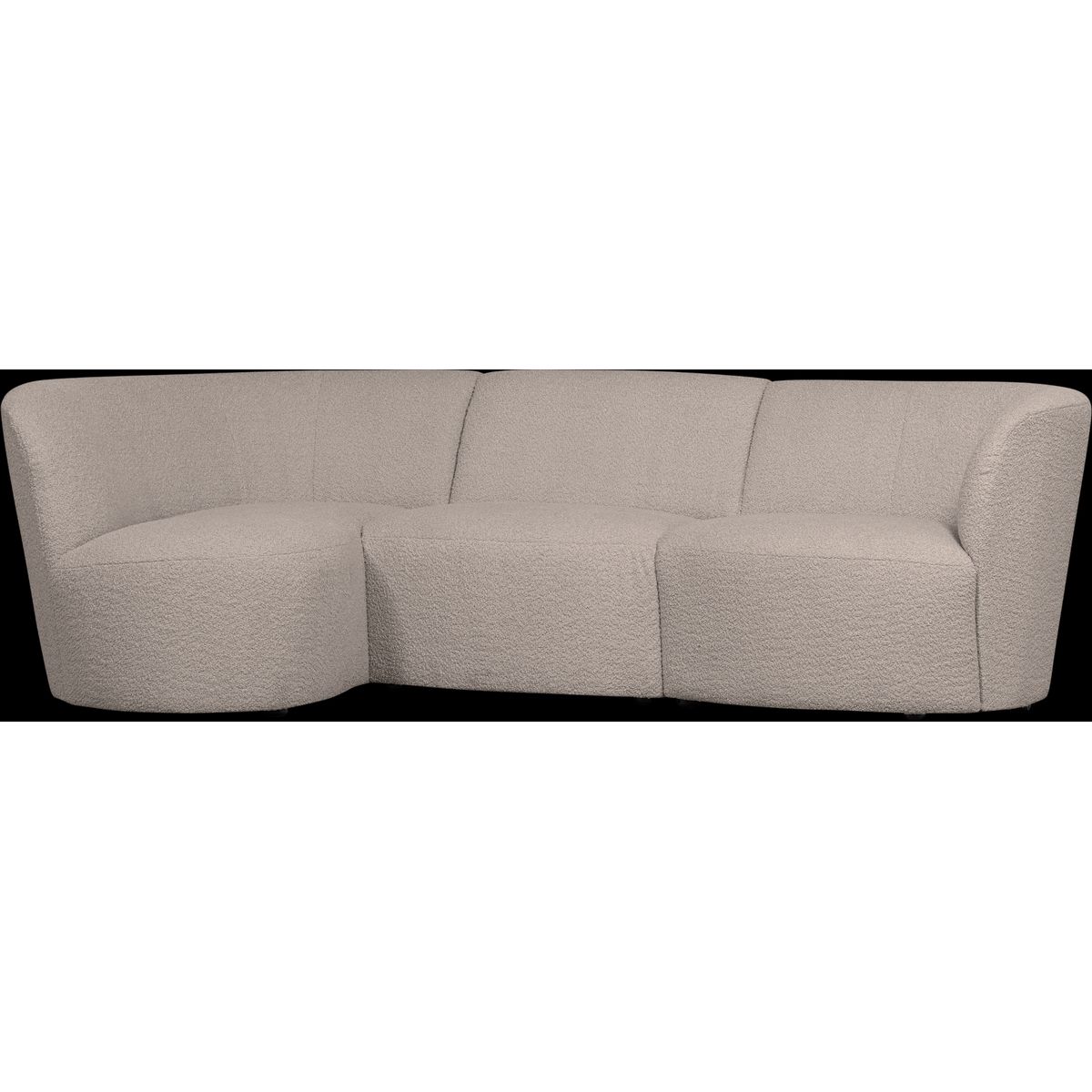 Coco, 3-personers sofa venstevendt, sand, H70x138x230 cm