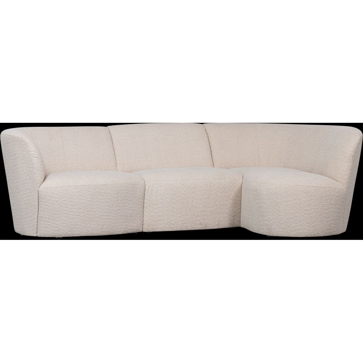 Coco, 3-personers sofa højrevendt, creme, H70x138x230 cm