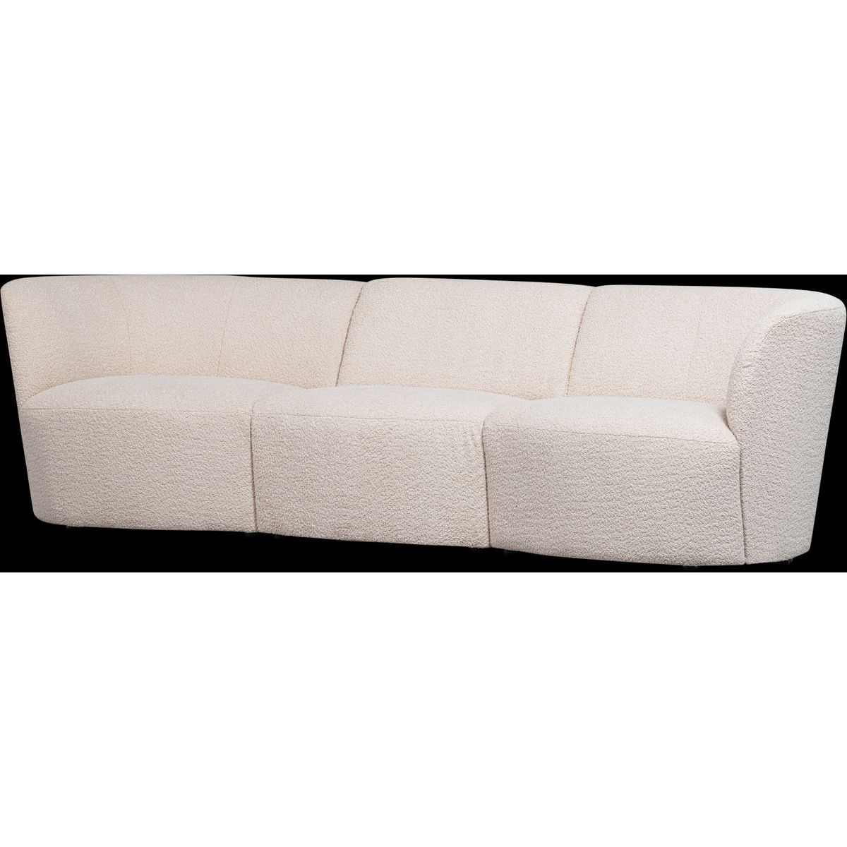 Coco, 3-personers sofa, creme, H70x72x227 cm