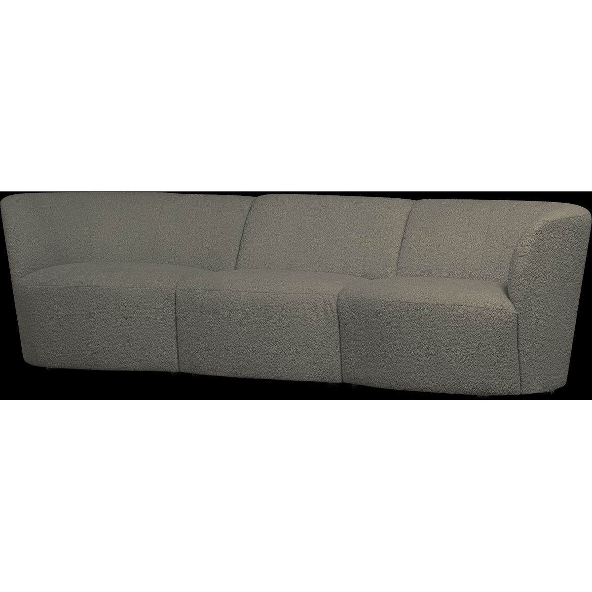 Coco, 3-personers sofa, varm grøn, H70x72x227 cm