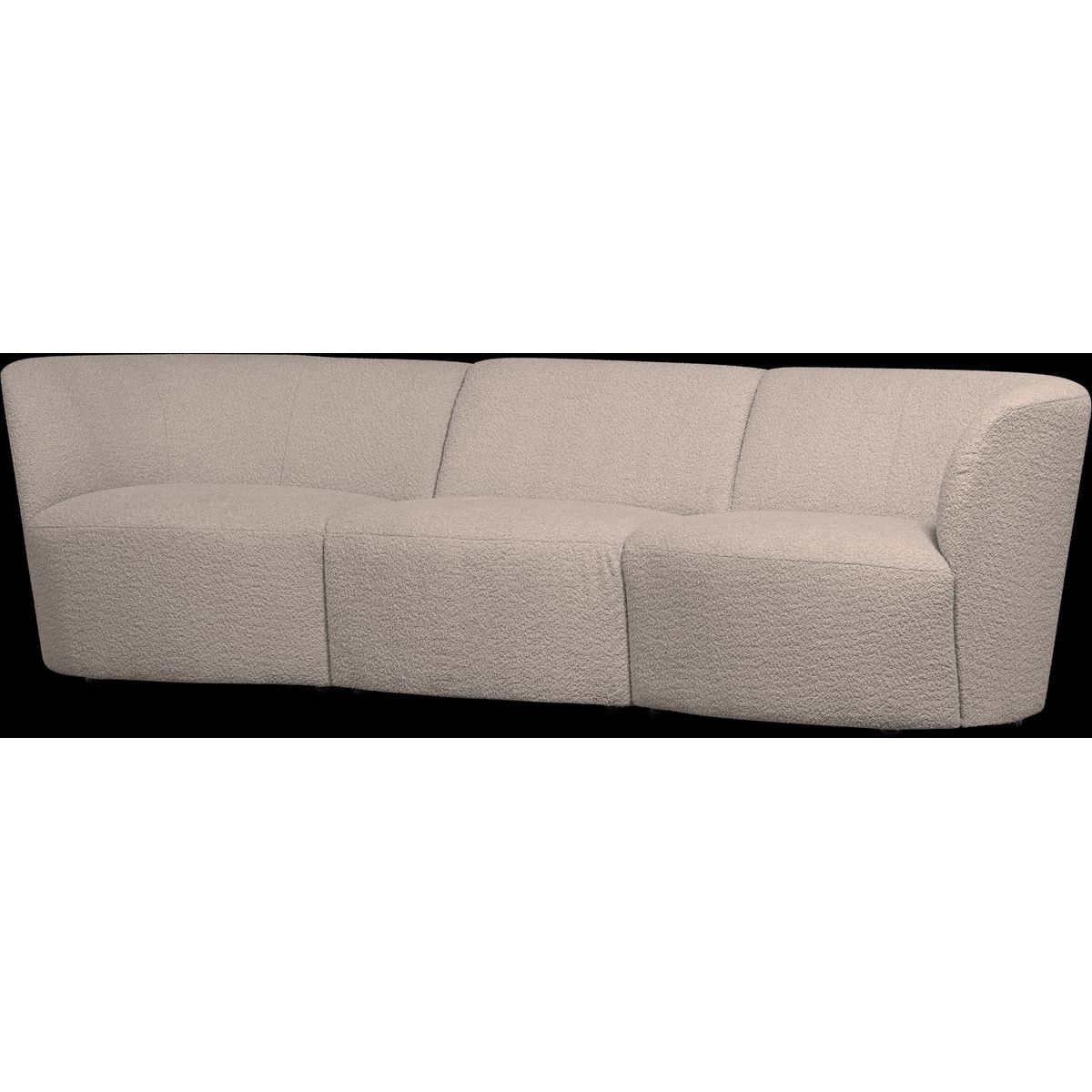 Coco, 3-personers sofa, sand, H70x72x227 cm