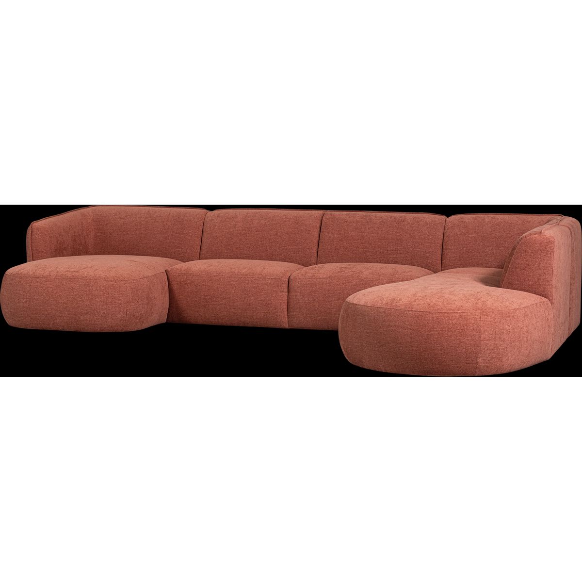 Polly, Hjørnesofa højrevendt, lyserød, H71x245x353 cm