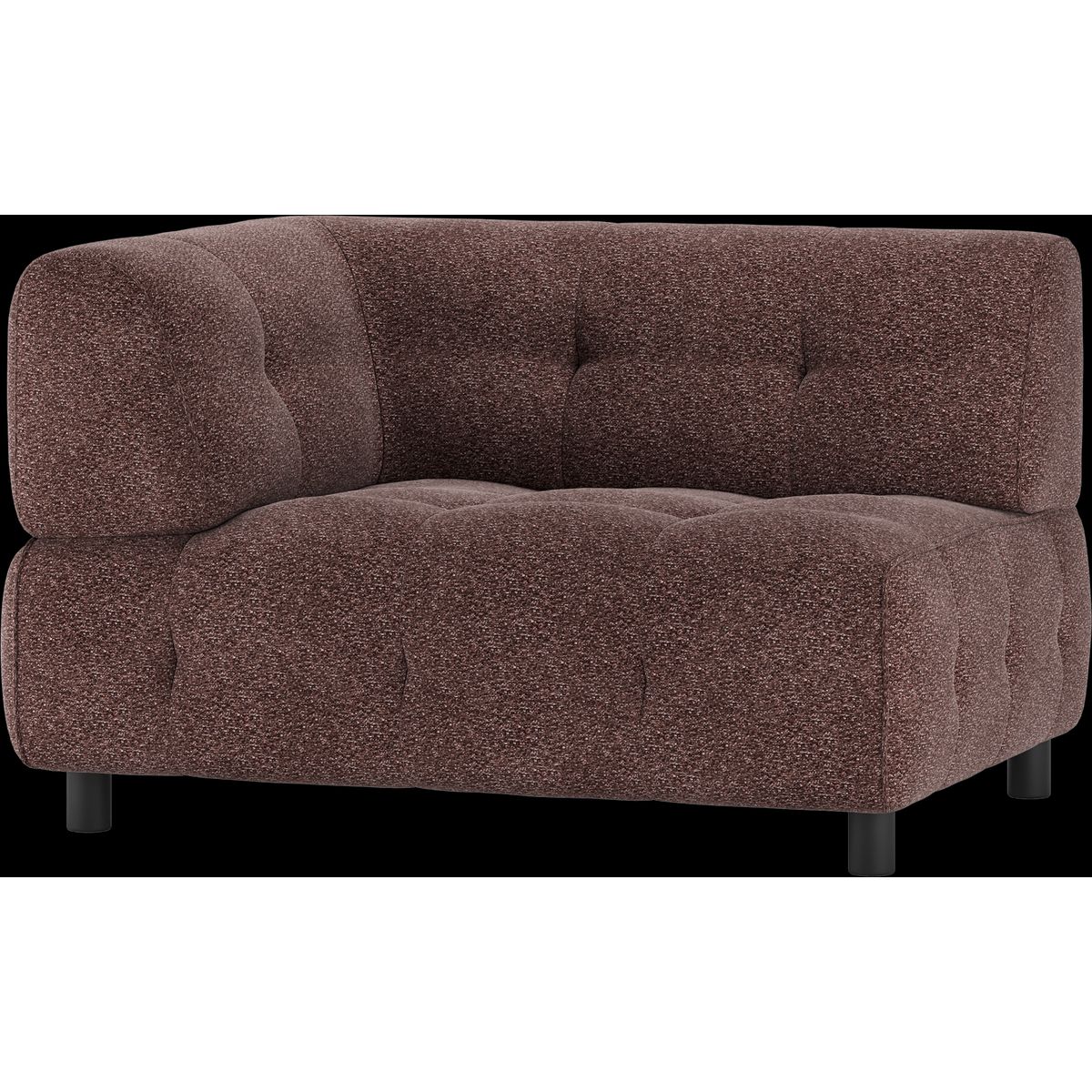 Louis Modulære sofa 1,5-sæder med arm venstre, grov melange lyserød H73x90x122 cm