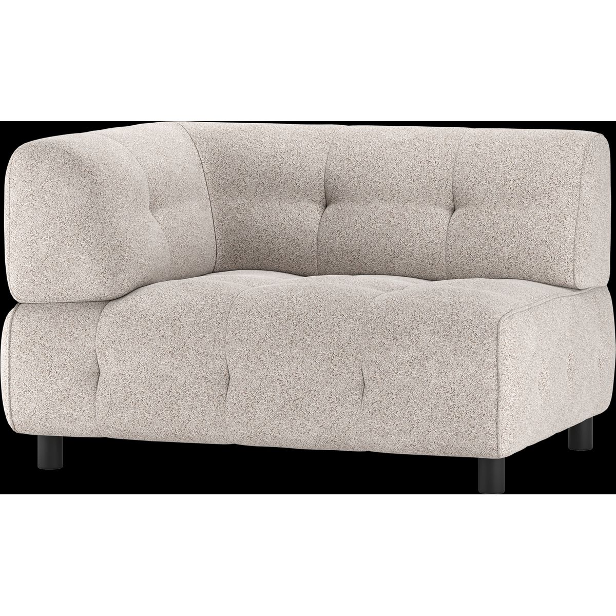 Louis Modulære sofa 1,5-sæder med arm venstre, grov melange lysegrå H73x90x122 cm