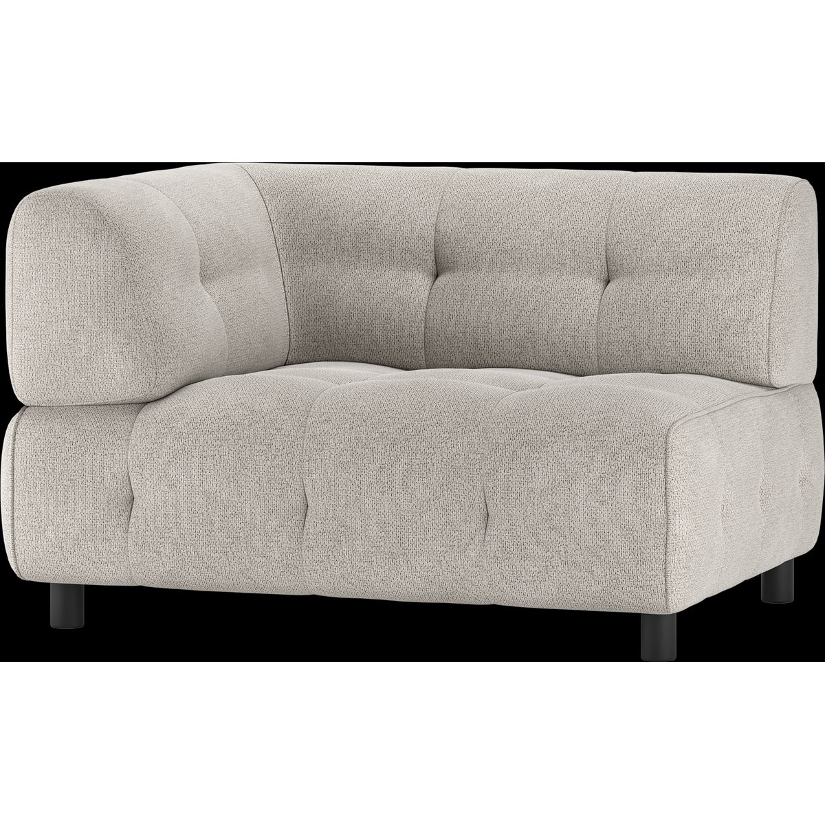 Louis Modulære sofa 1,5-sæder med arm venstre, chenille lysegrå H73x90x122 cm