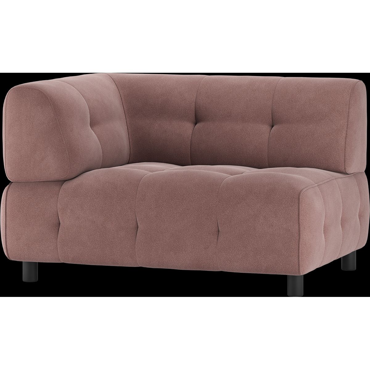 Louis Modulære sofa 1,5-sæder med arm venstre, vævet stof lyserød H73x90x122 cm