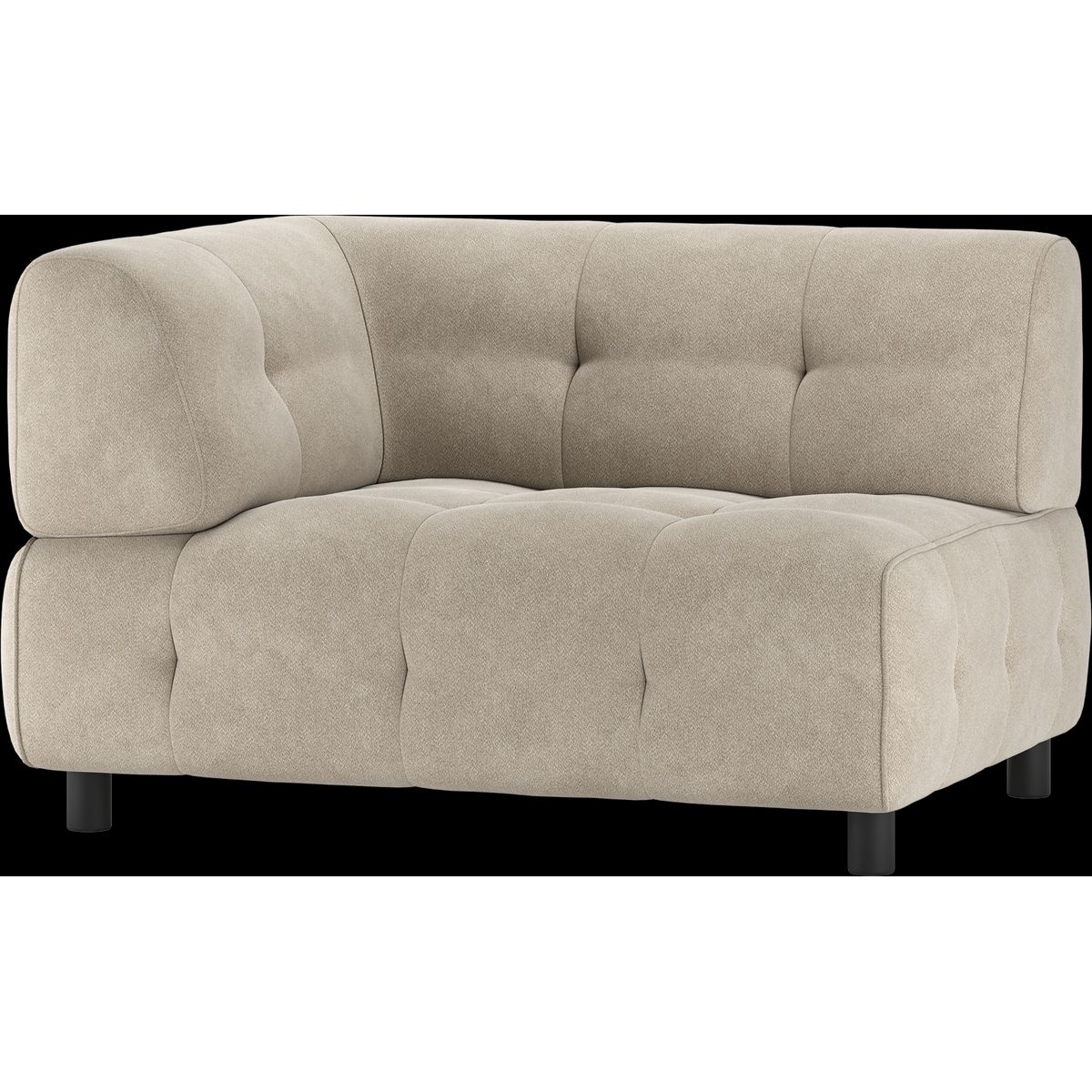 Louis Modulære sofa 1,5-sæder med arm venstre, vævet stof lysegrå H73x90x122 cm