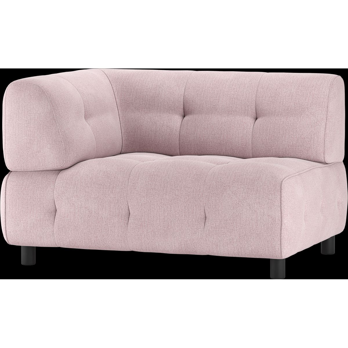 Louis Modulære sofa 1,5-sæder med arm venstre, fladvævet stof lyserød H73x90x122 cm