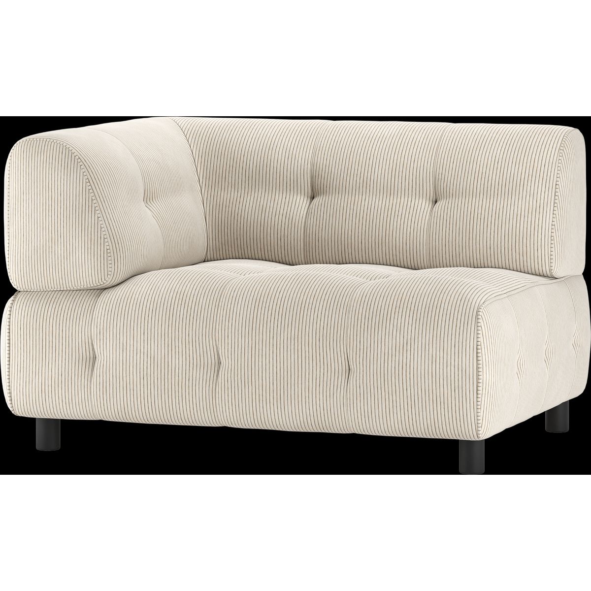 Louis Modulære sofa 1,5-sæder med arm venstre, fløjl lysegrå H73x90x122 cm