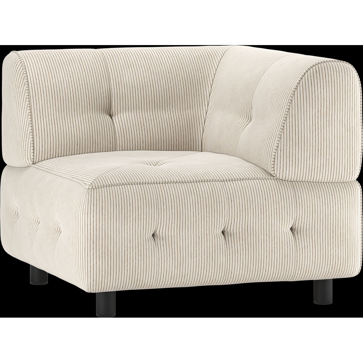 Louis Modulære sofa Hjørneelement, fløjl lysegrå H73x90x90 cm