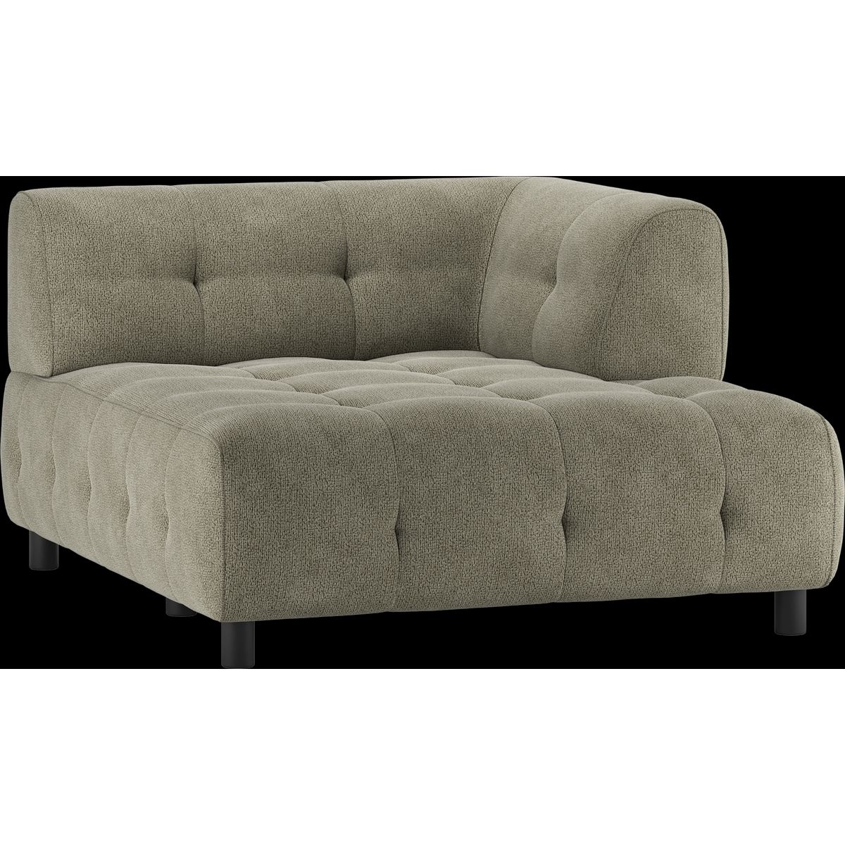 Louis Modulære sofa 1,5 chaiselong med arm højre, chenille grøn H73x140x122 cm