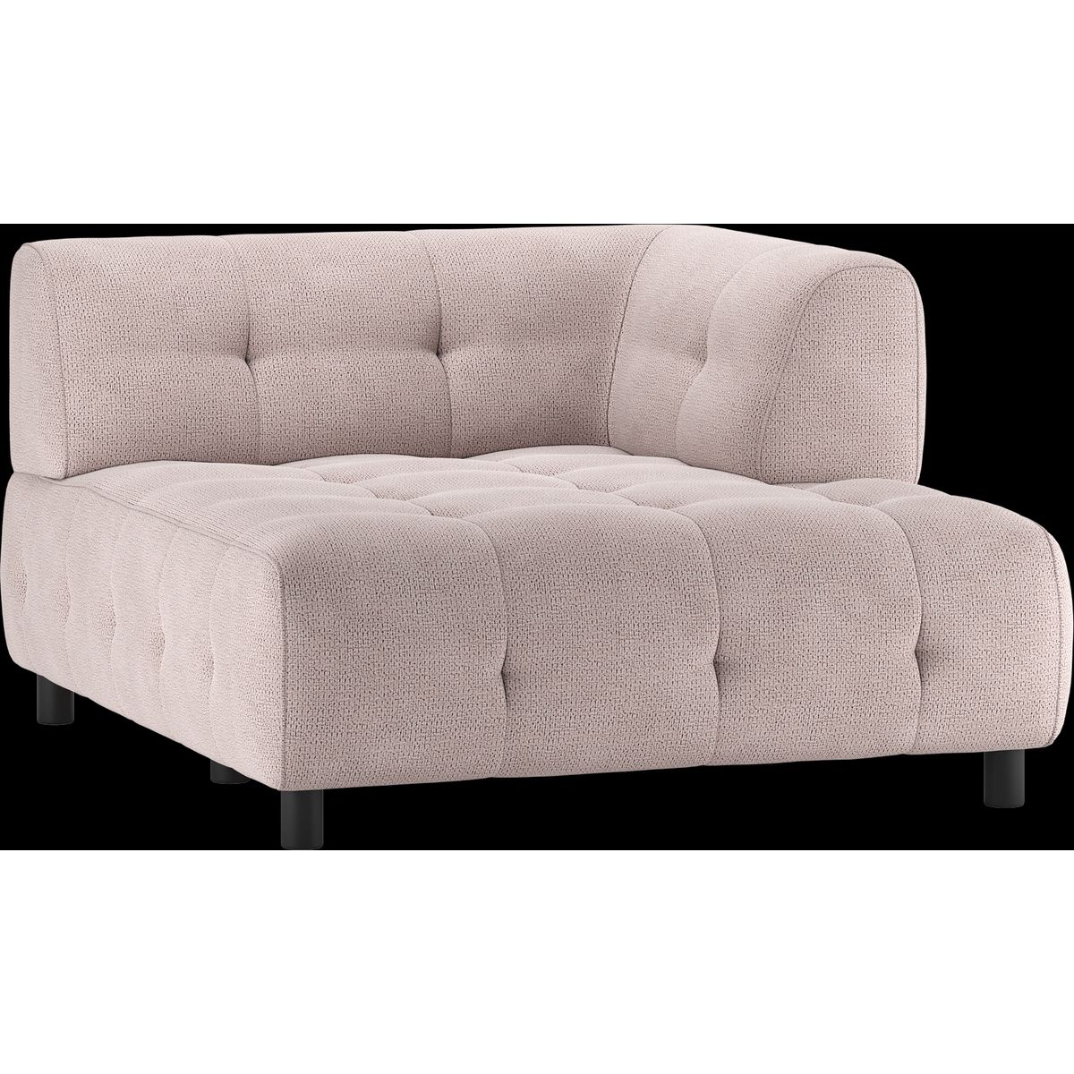 Louis Modulære sofa 1,5 chaiselong med arm højre, chenille lyserød H73x140x122 cm