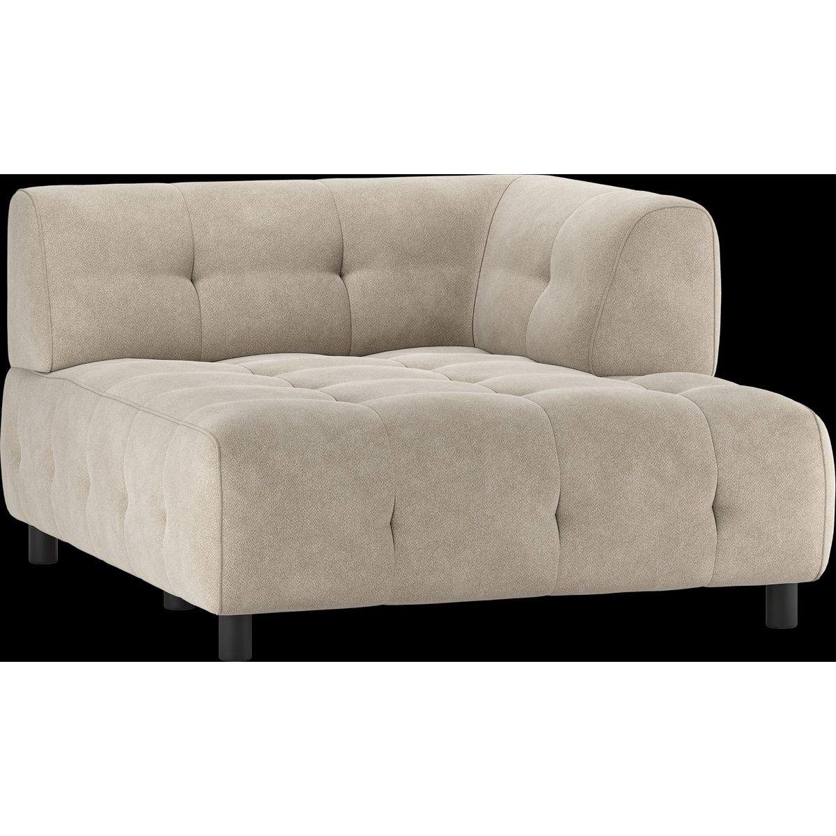 Louis Modulære sofa 1,5 chaiselong med arm højre, vævet stof lysegrå H73x140x122 cm