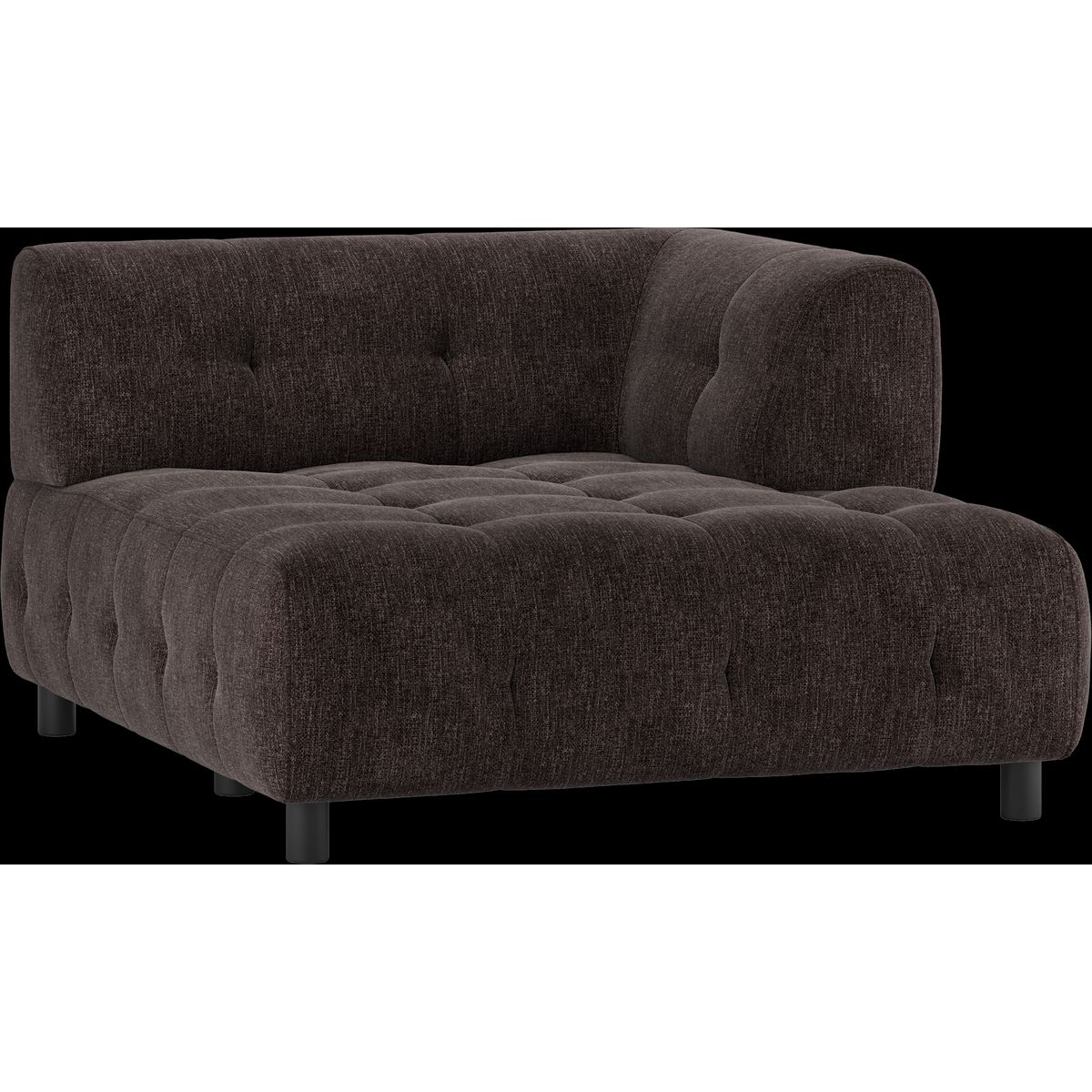 Louis Modulære sofa 1,5 chaiselong med arm højre, fladvævet stof kaffe H73x140x122 cm