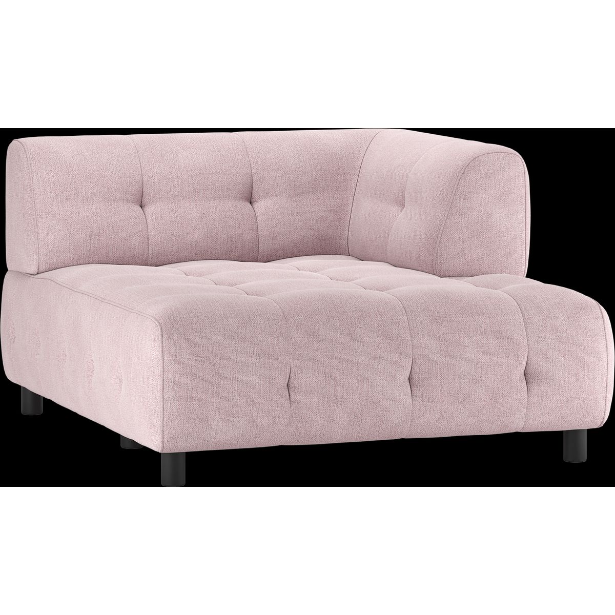 Louis Modulære sofa 1,5 chaiselong med arm højre, fladvævet stof lyserød H73x140x122 cm