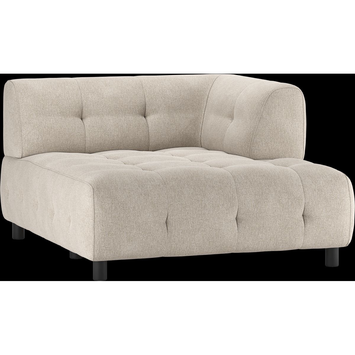 Louis Modulære sofa 1,5 chaiselong med arm højre, fladvævet stof lysegrå H73x140x122 cm