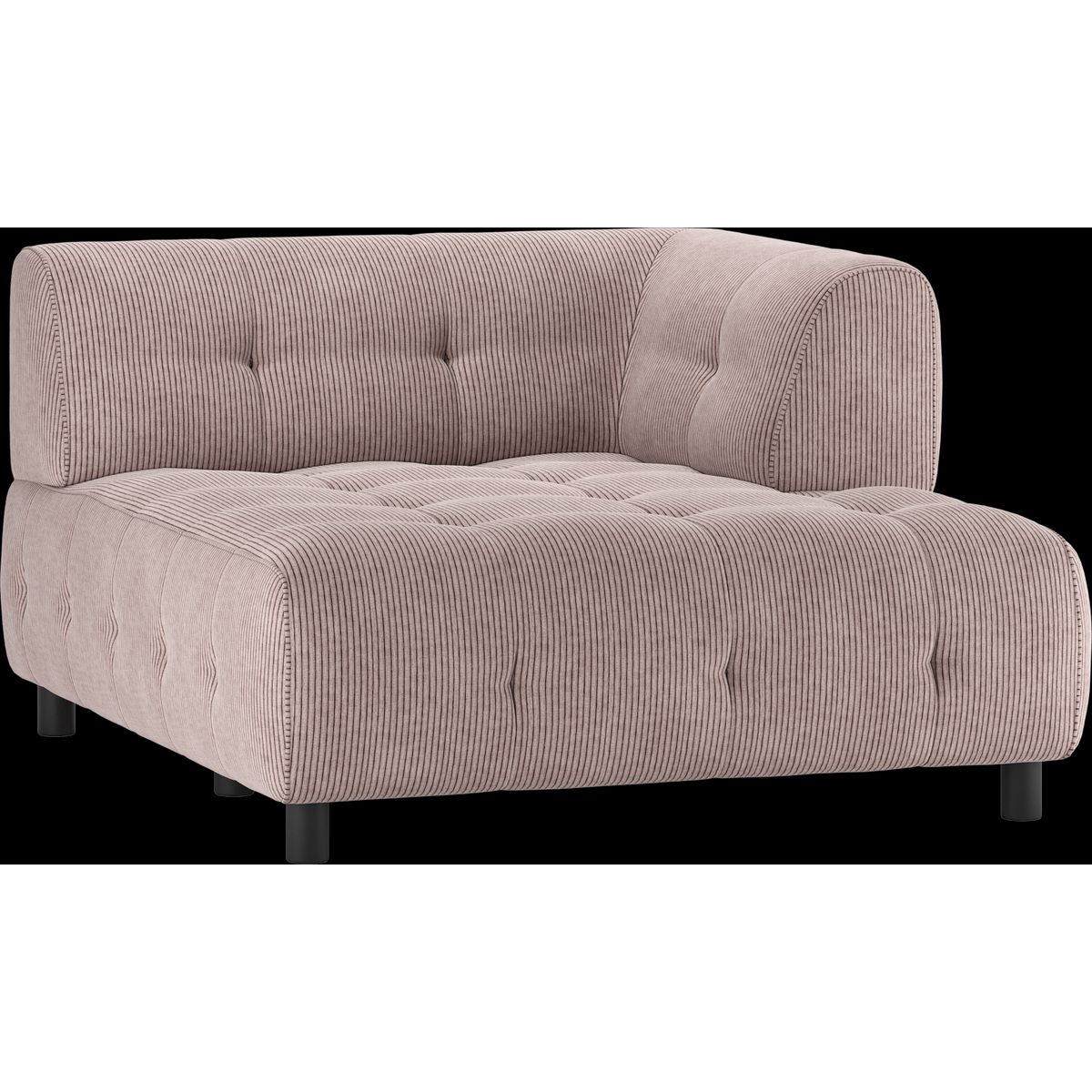 Louis Modulære sofa 1,5 chaiselong med arm højre, fløjl lyserød H73x140x122 cm