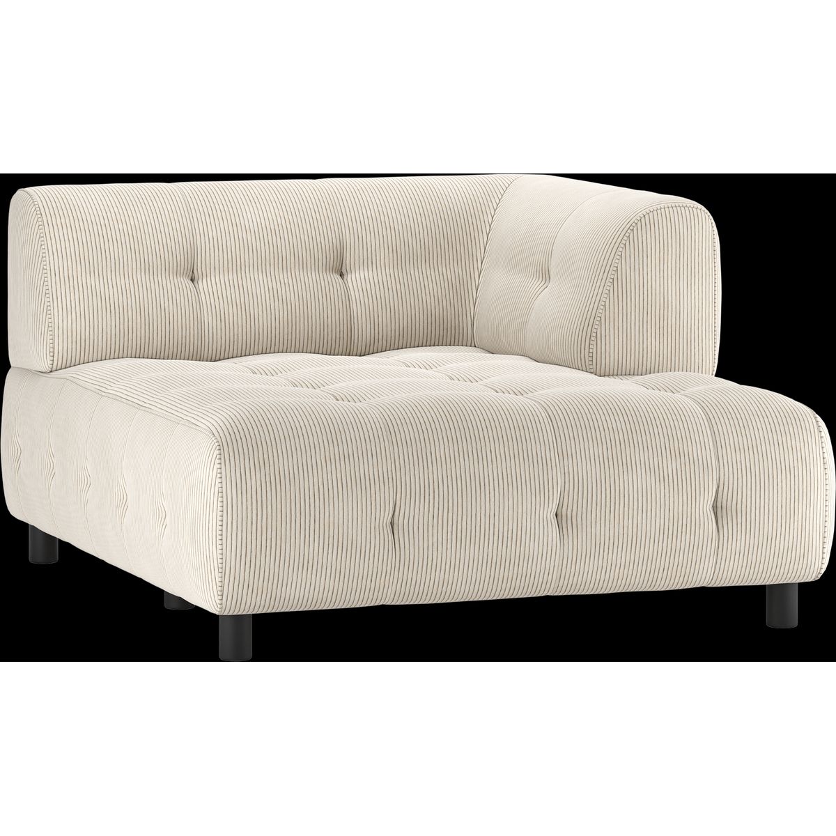 Louis Modulære sofa 1,5 chaiselong med arm højre, fløjl lysegrå H73x140x122 cm