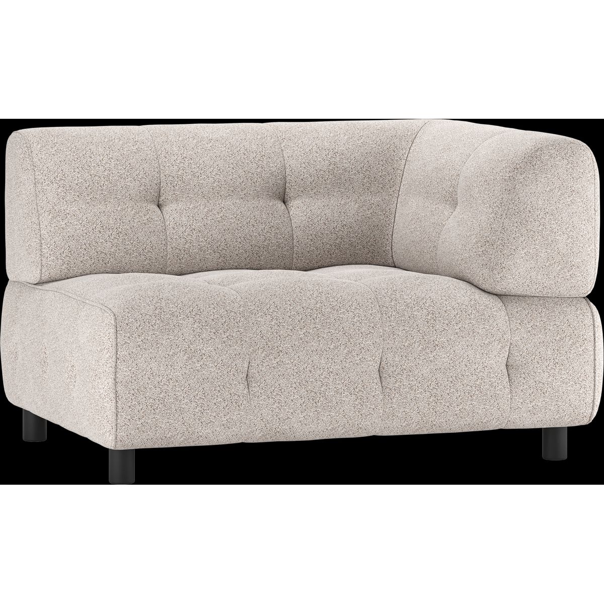 Louis Modulære sofa 1,5-sæder med arm højre, grov melange lysegrå H73x90x122 cm